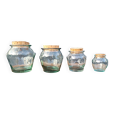Set of 4 glass spice jars