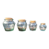 Set of 4 glass spice jars
