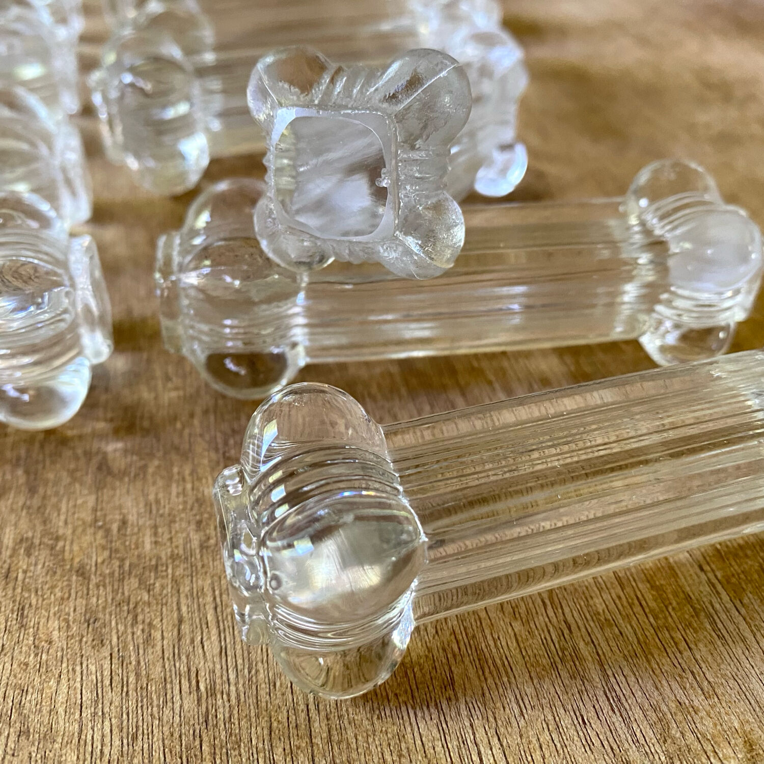 Antique glass knife rests