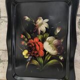 Large antique tray with flowers