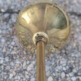 4-light pendant light, brass and opaline, Maison Lunel, Paris, vintage 1950s