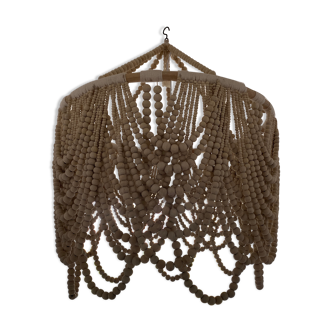 Natural wood hanging lamp