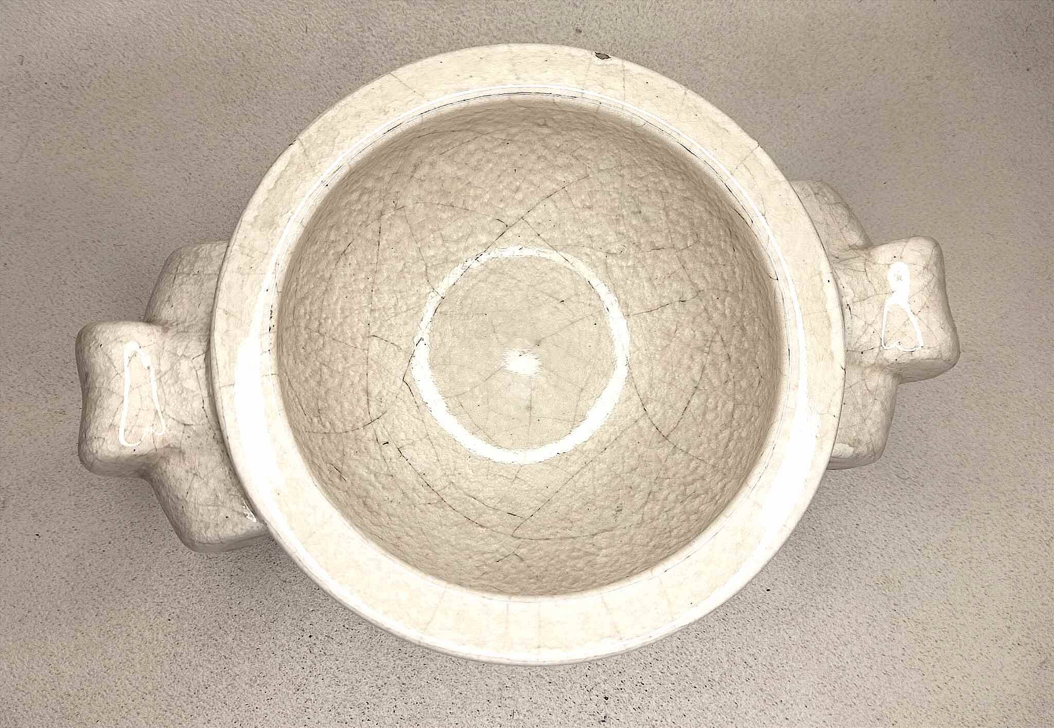 Art Deco bowl signed and numbered by Paul Bonifas, width 24 cm.