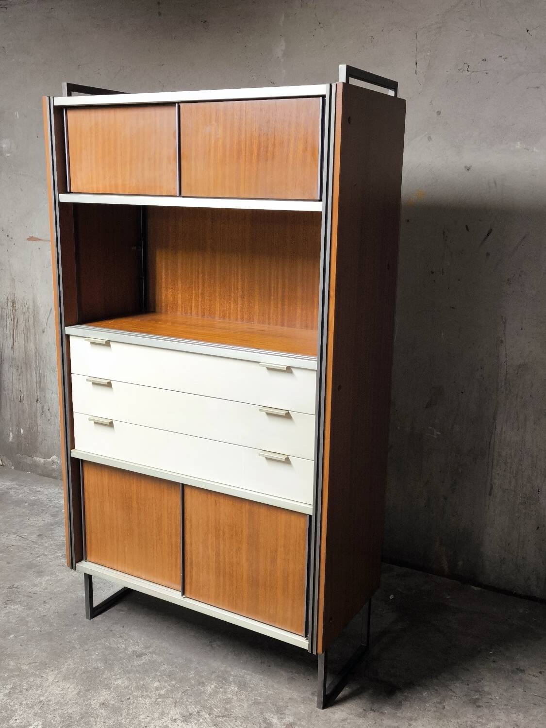 Vintage EFA bookcase and shelves by Georges Frydman