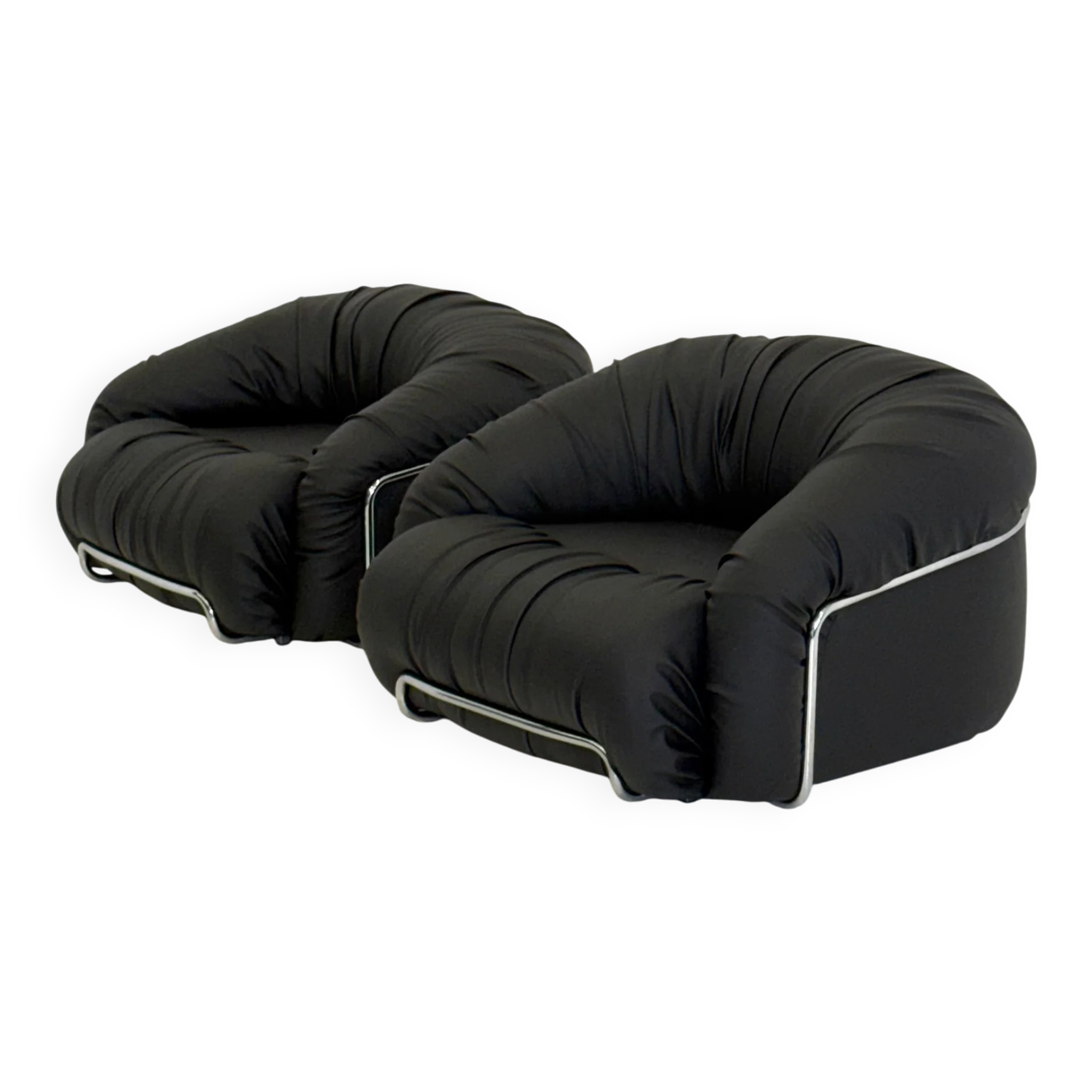 Italian Space Age armchairs in black