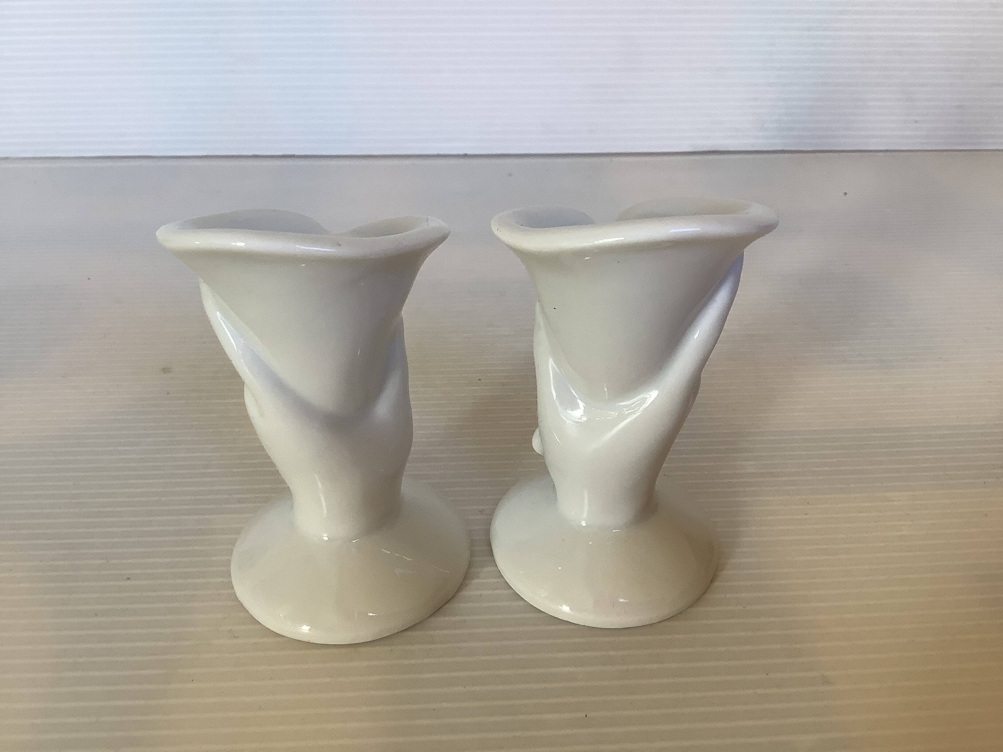 Pair of mini hand candle holders