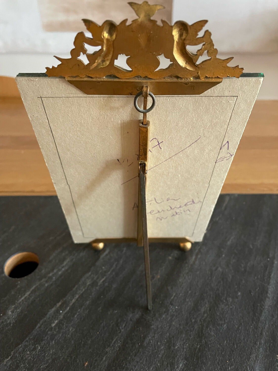 Glass and gilded metal photo frame