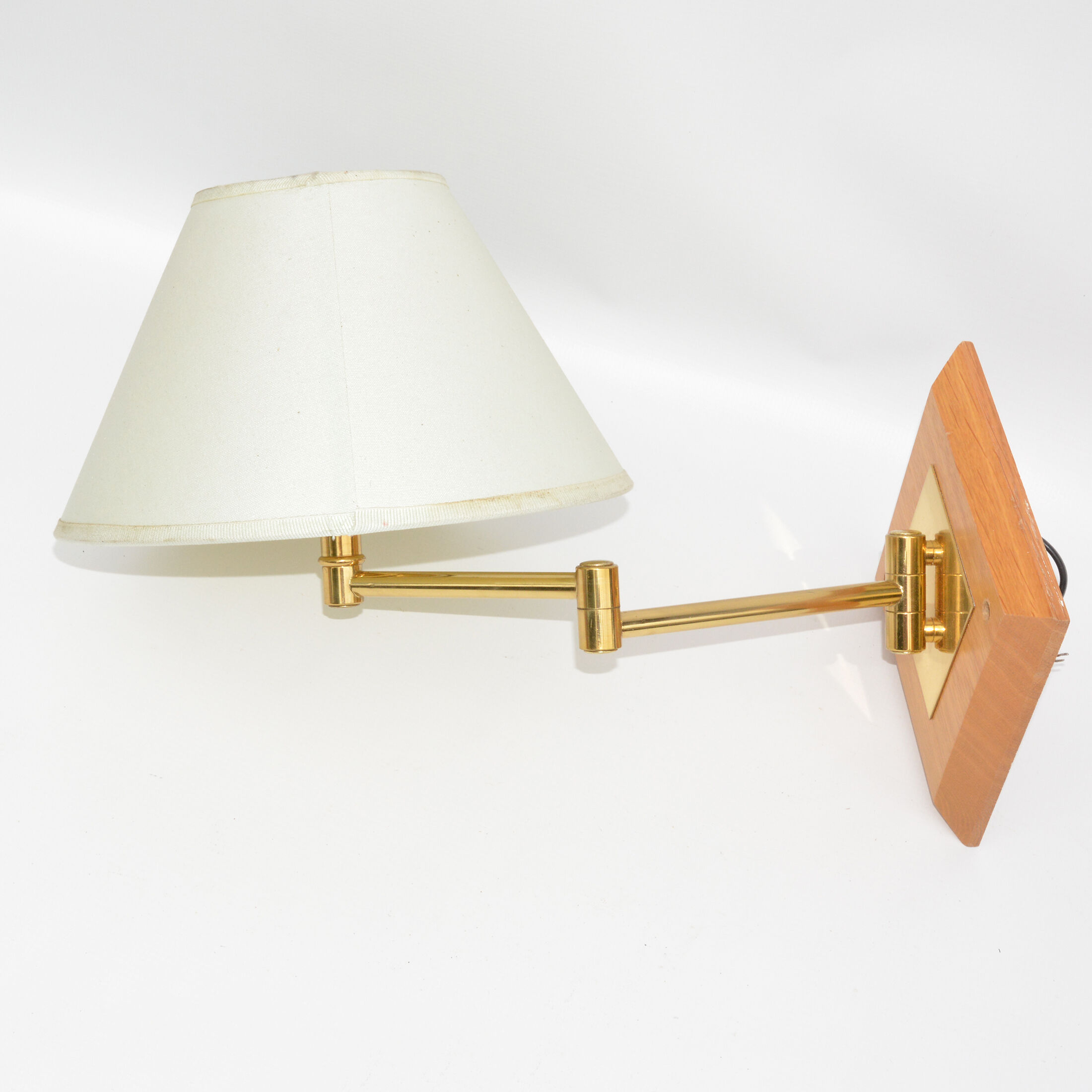 Lampshade wall lamp with a movable arm, France 1970s