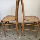 Pair of caned bistro chairs