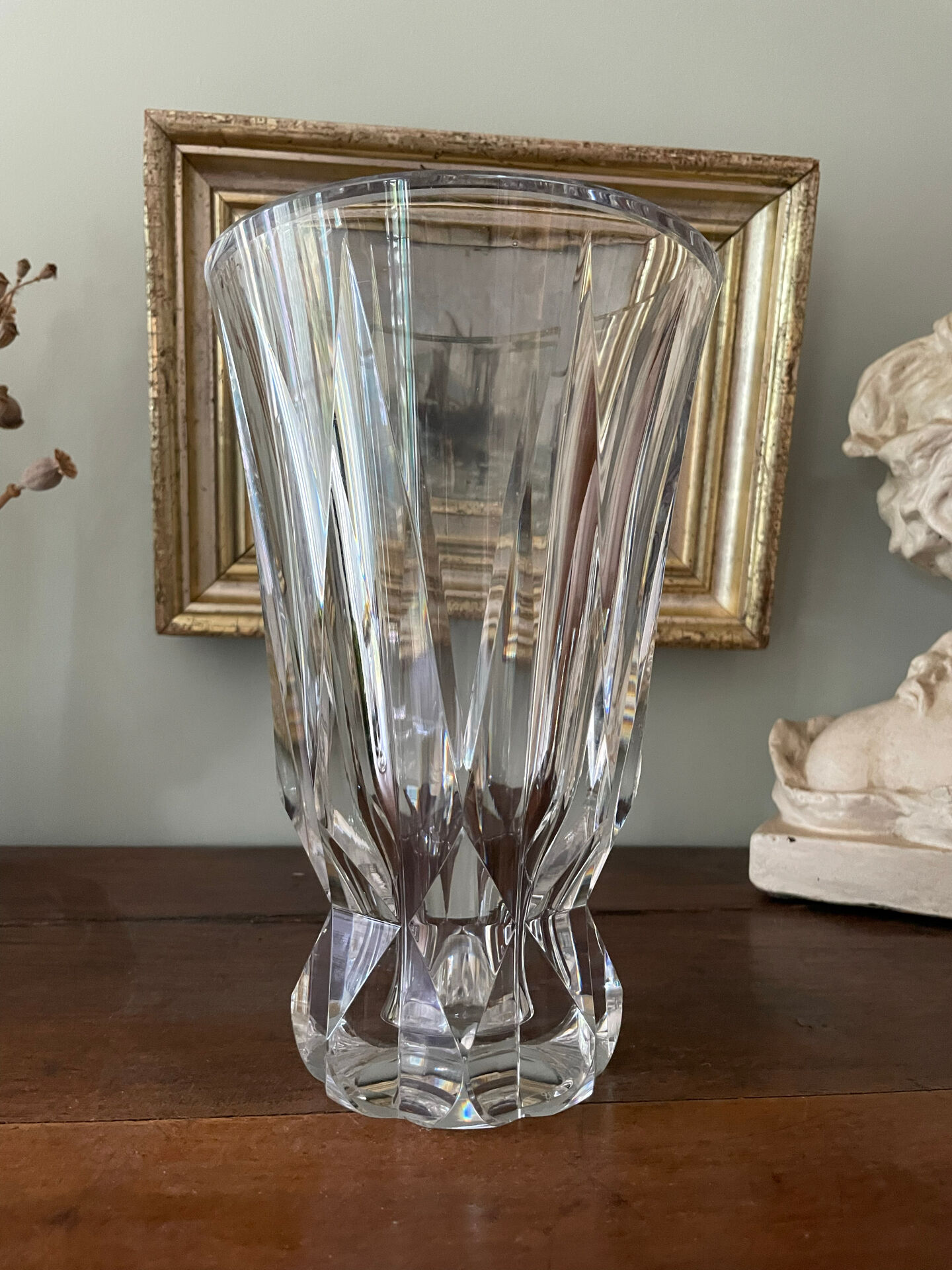large cut crystal vase Saint Louis 1967