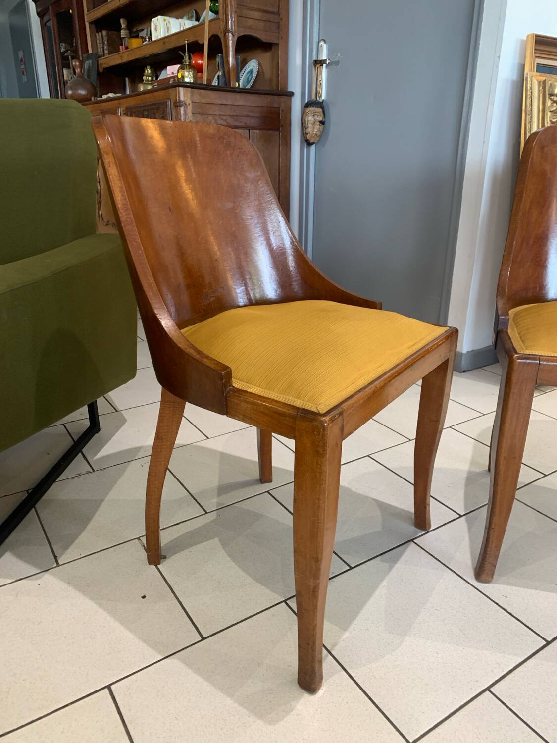 Paire Chaise Gondole Art Deco De Coene Circa 1930