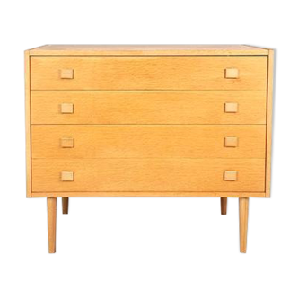 Vintage oak veneer chest of drawers