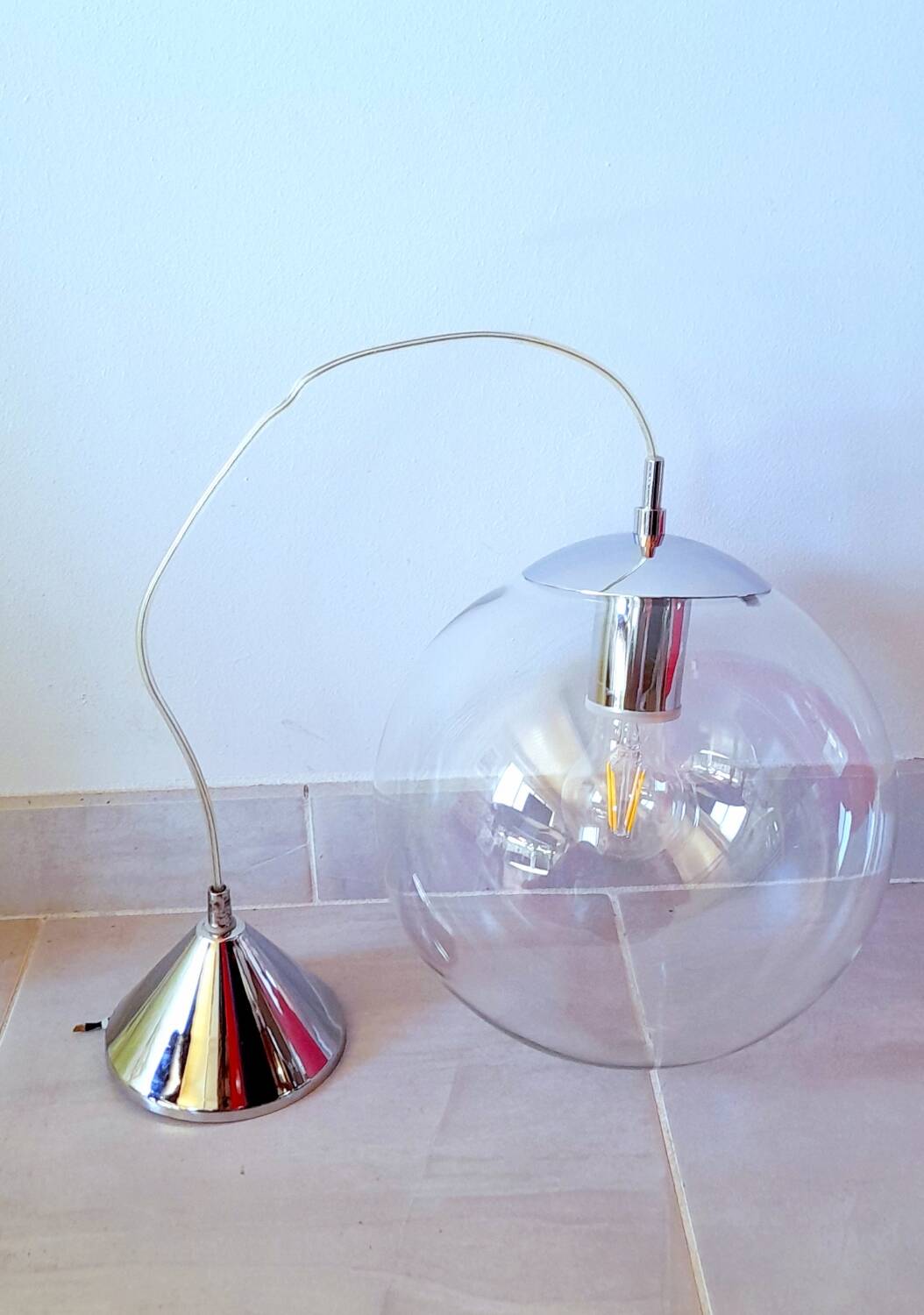 Glass globe pendant light