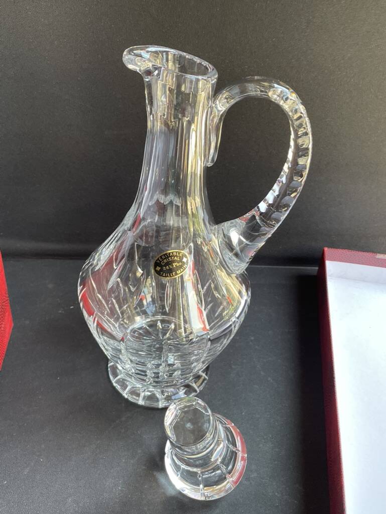 Ewer decanter – Stamped Cristallerie de Lorraine