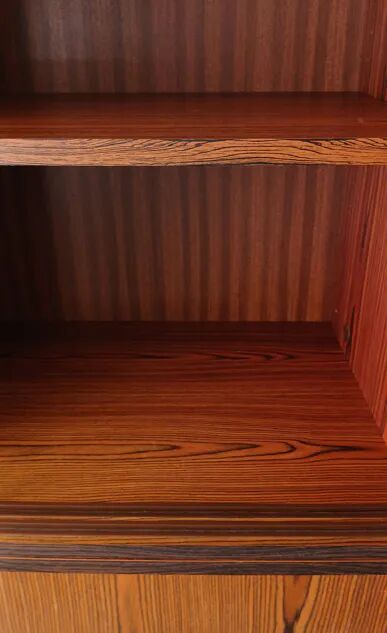 Enfilade wall vitrine in veneered teak from the 1960s.