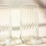 4 high striated glasses