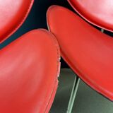 Set of red lounge chairs, Italy, 1990s