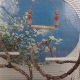 Vintage free standing bird cage