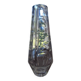 Vase vintage en verre taillé années 60