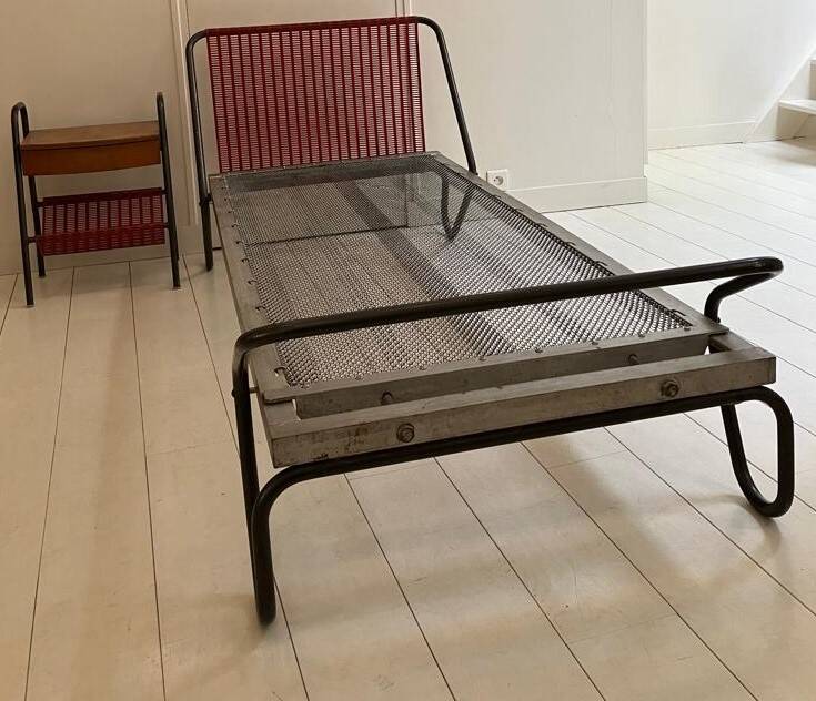Bed and bedside table jaques hitier
