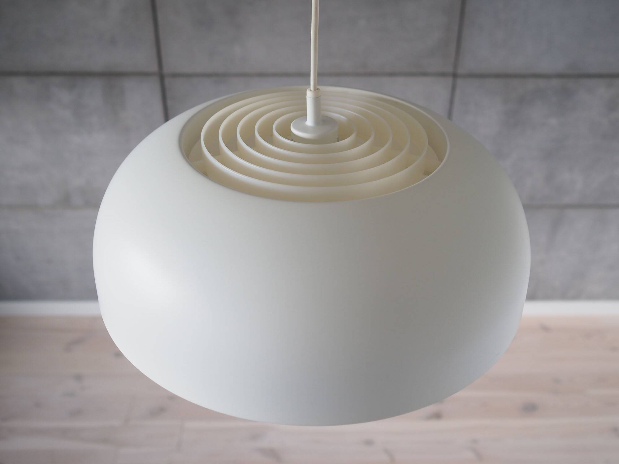 White pendant lamp, Danish design, production: Denmark