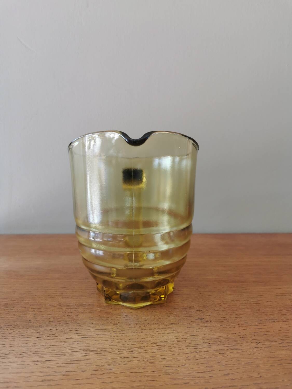 Vintage yellow glass pitcher