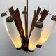 Lustre italien en teck et laiton