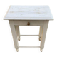Petite table d'appoint blanche en bois, années 1920, tiroir et pieds tournés