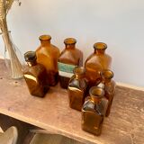 Set of 7 vials of apothecary