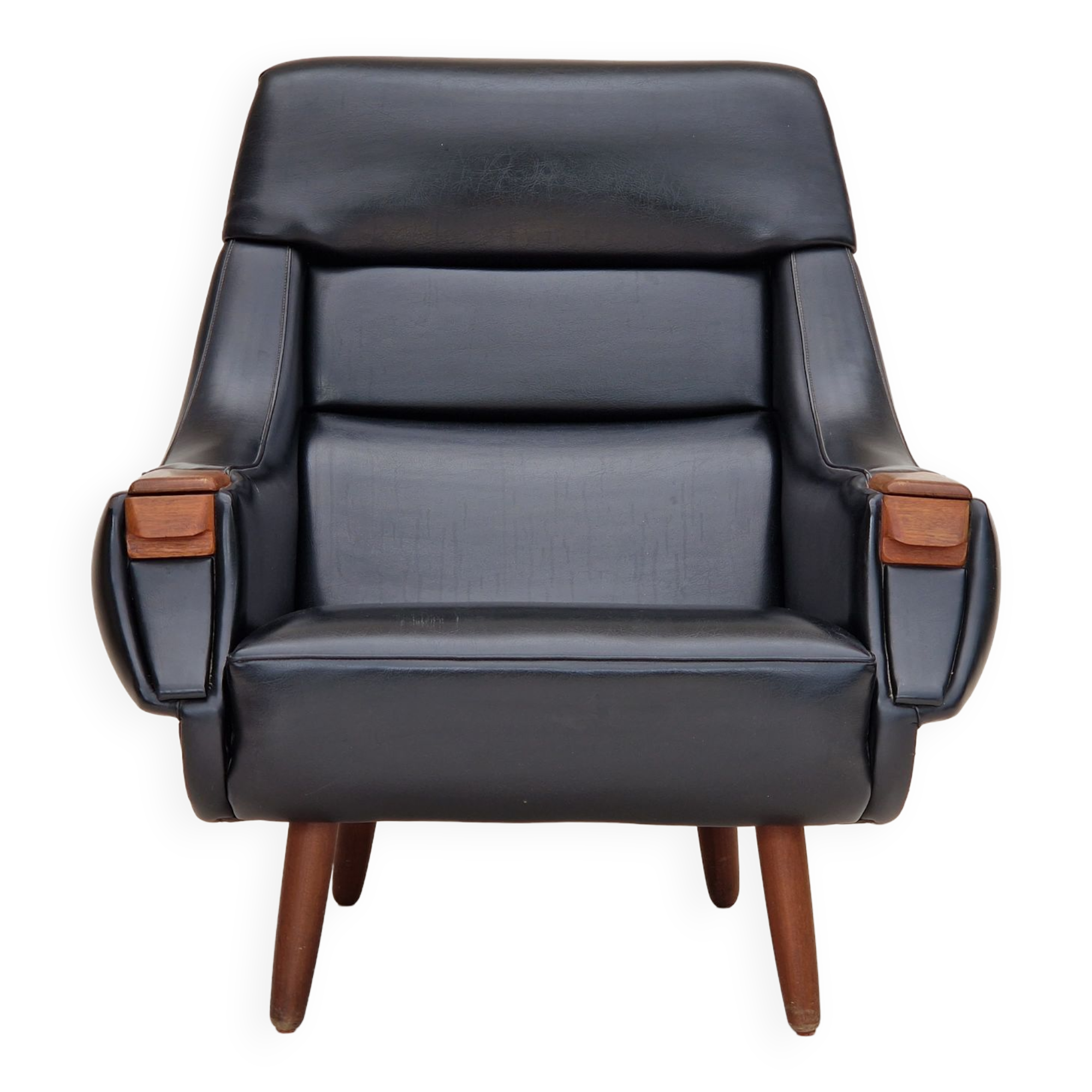 1970s, Danish design by Henry Walter Klein for Bramin Møbler, armchair in original good condition.