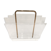 Porte-revue vintage 1970 laiton
