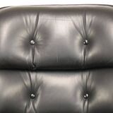 Fauteuil de bureau Charles Pollock édition Knoll en cuir, 1970