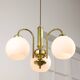 Lustre Mid-Century en Laiton et Opaline, Italie