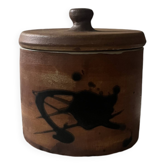 Box pot from La Colombe Pottery in Vallauris style glazed stoneware ceramic