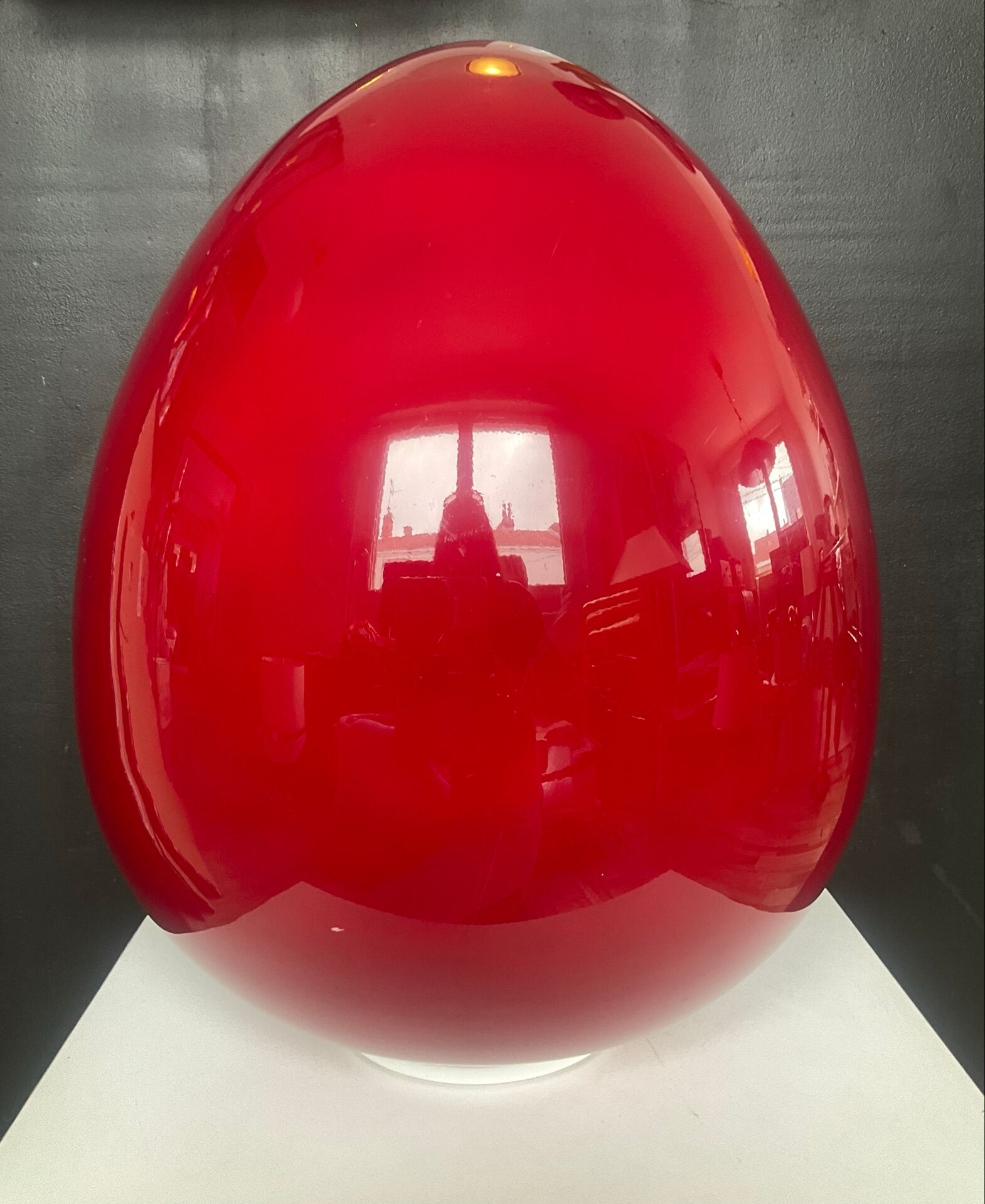 Flos red glass egg floor lamp 90s design