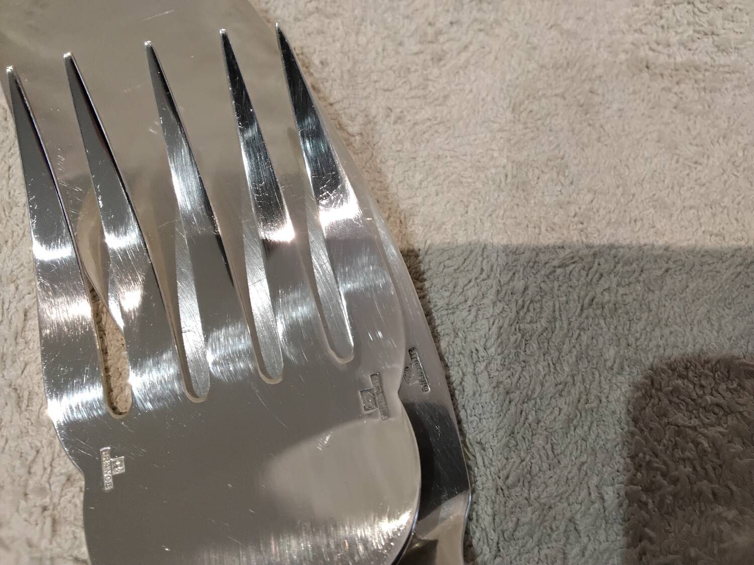 Fish serving set, 2 pieces, silver-plated metal, Christofle Marly silversmith