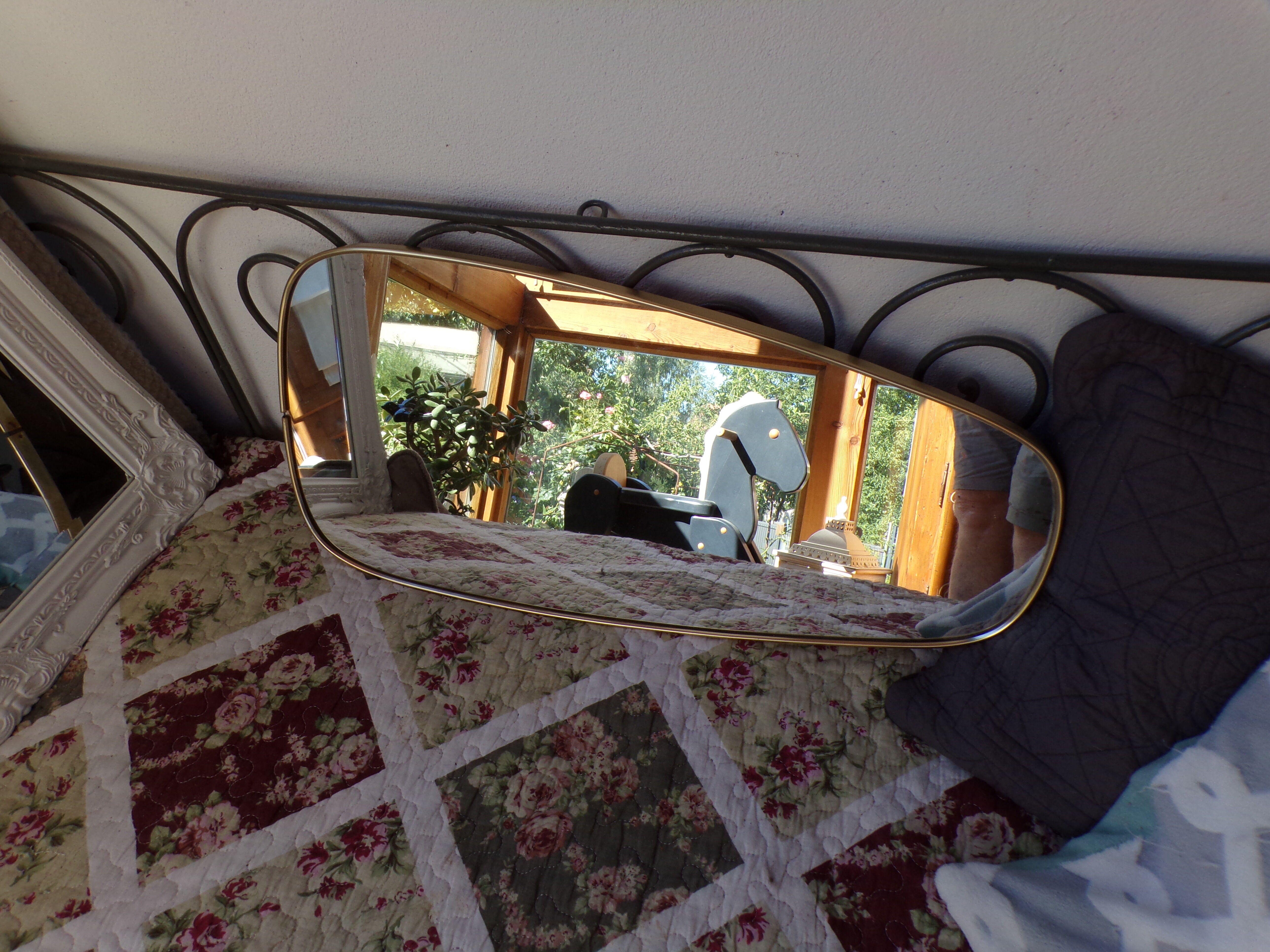 Ancient oval mirror 60s - 66x32cm
