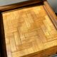 Vintage rattan plant stand in Art Deco style