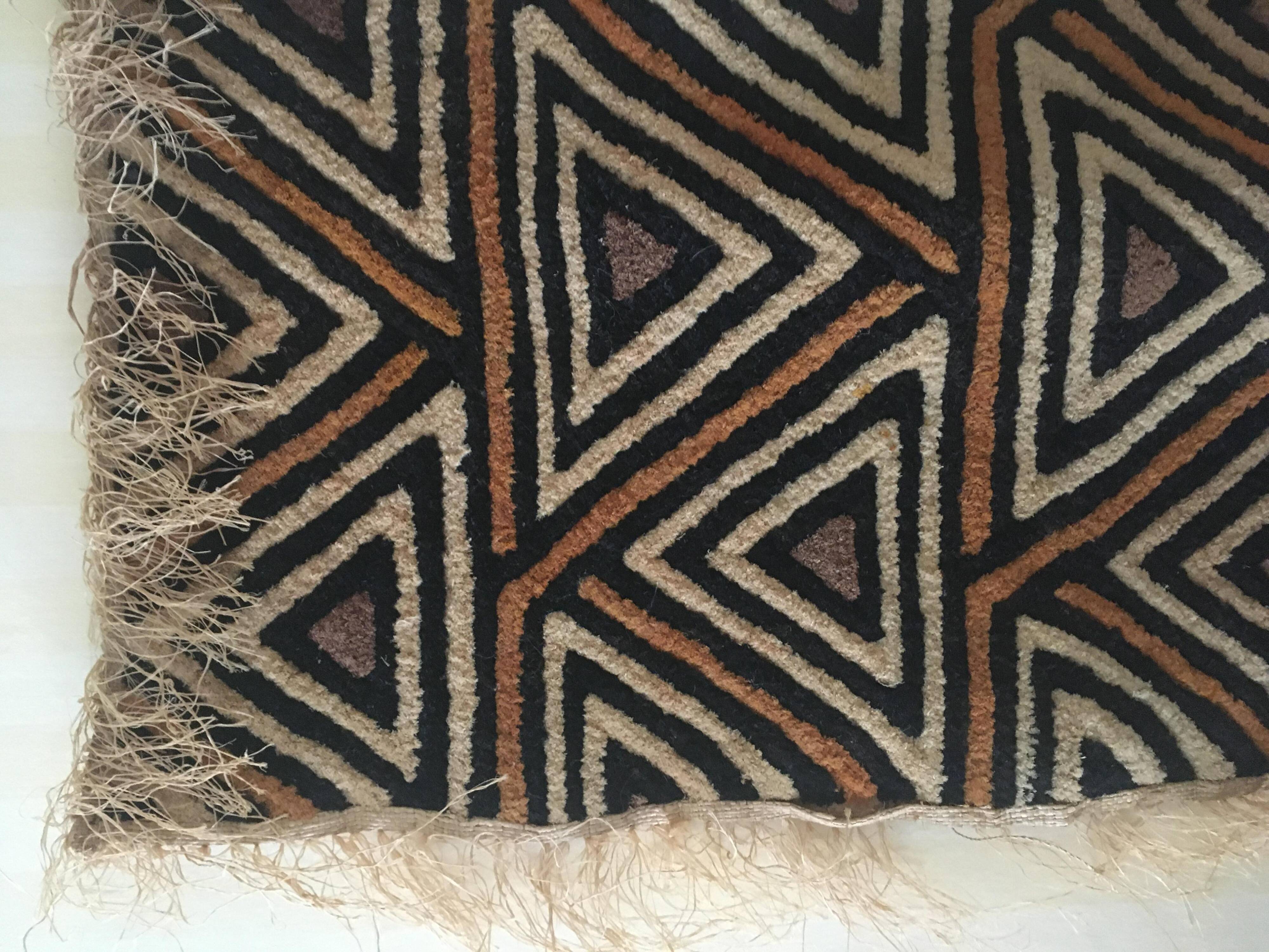 Hand Crafted Kuba Cloth Wall Hanging from D.R. Congo, 1960's