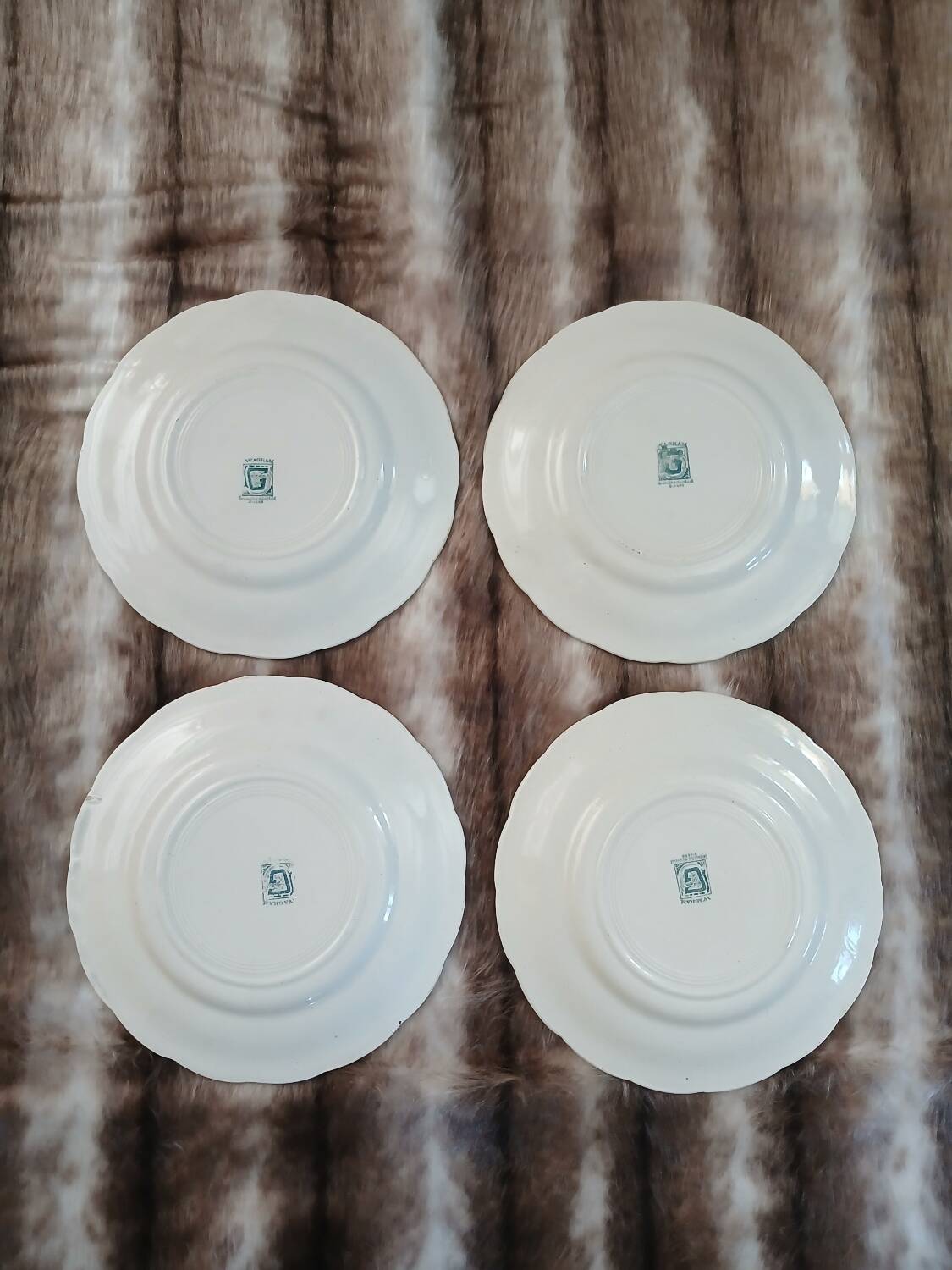 8 antique dessert plates in ironstone
