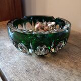 Carved crystal ashtray signed Saint Louis