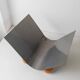 Vintage metal magazine rack with wooden ball feet - Space Age design from the 1980s - Decorative storage for magazines - Elegant retro gift idea