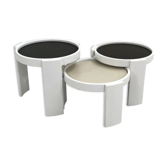 Set of 3 nesting tables by Gianfranco Frattini for Cassina, 1970