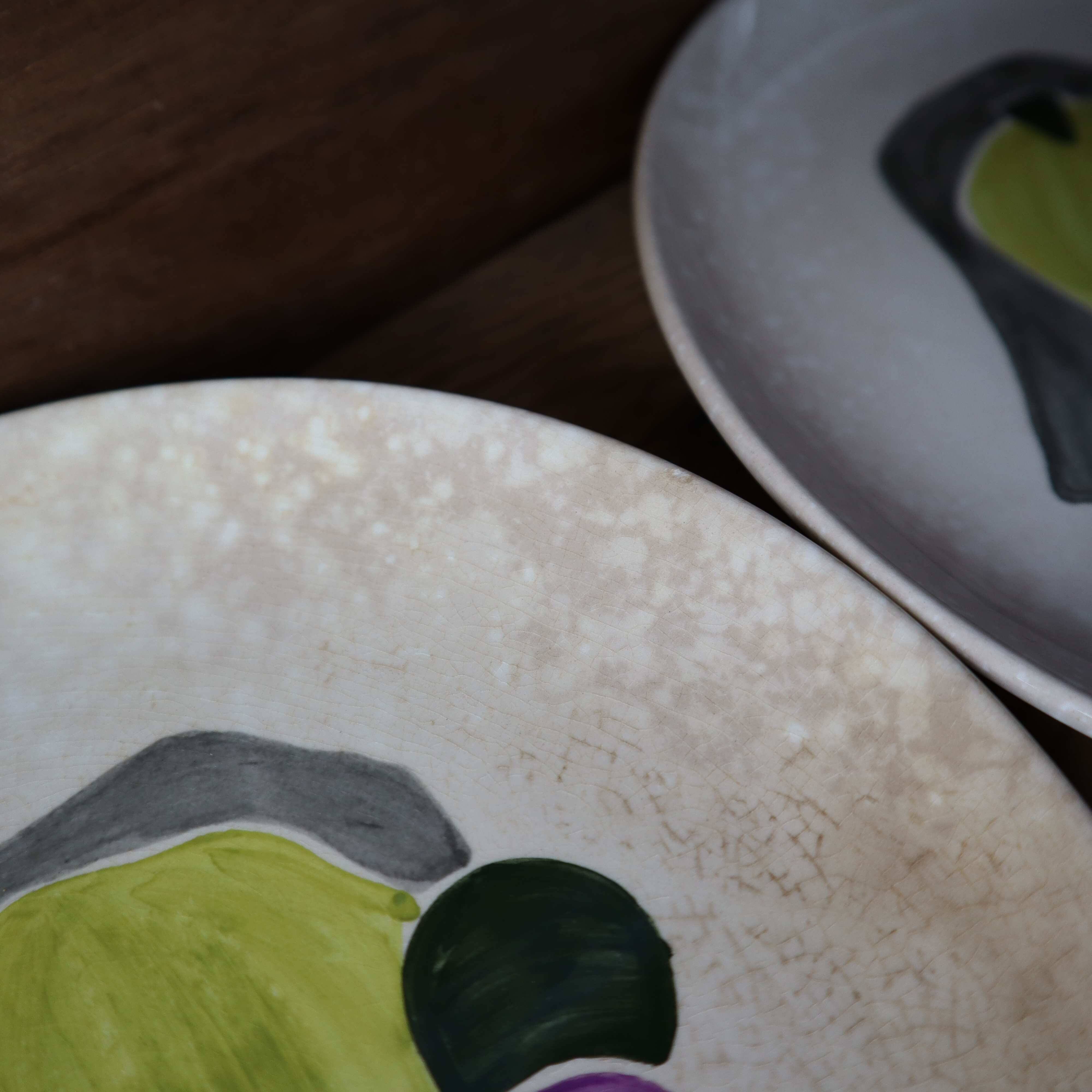 5 assiettes à dessert Villeroy et Boch peintes à la main