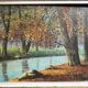 Old painting, river landscape signed M.Bonvin