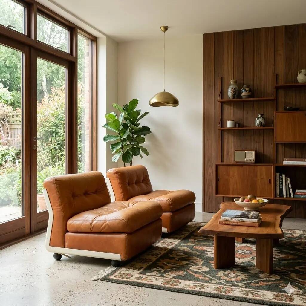 Fauteuils Amanta B&B vintage design Mario Bellini Italie années 1970