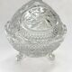 cut crystal sugar bowl with lid Pinwheel pattern crystal sweet jar