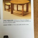 Round table with oiled solid elm extension Regain