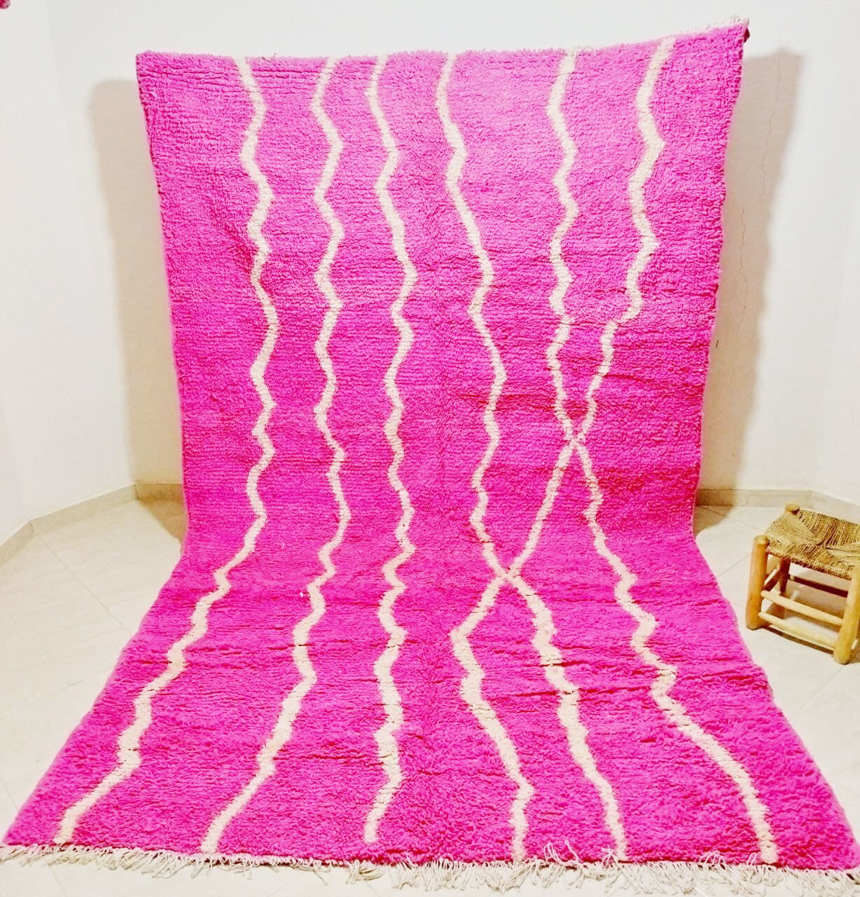 Pink berber azilal carpet 300 x 190 cm
