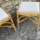 4 tabourets vintage bambou et rotin – années 60/70